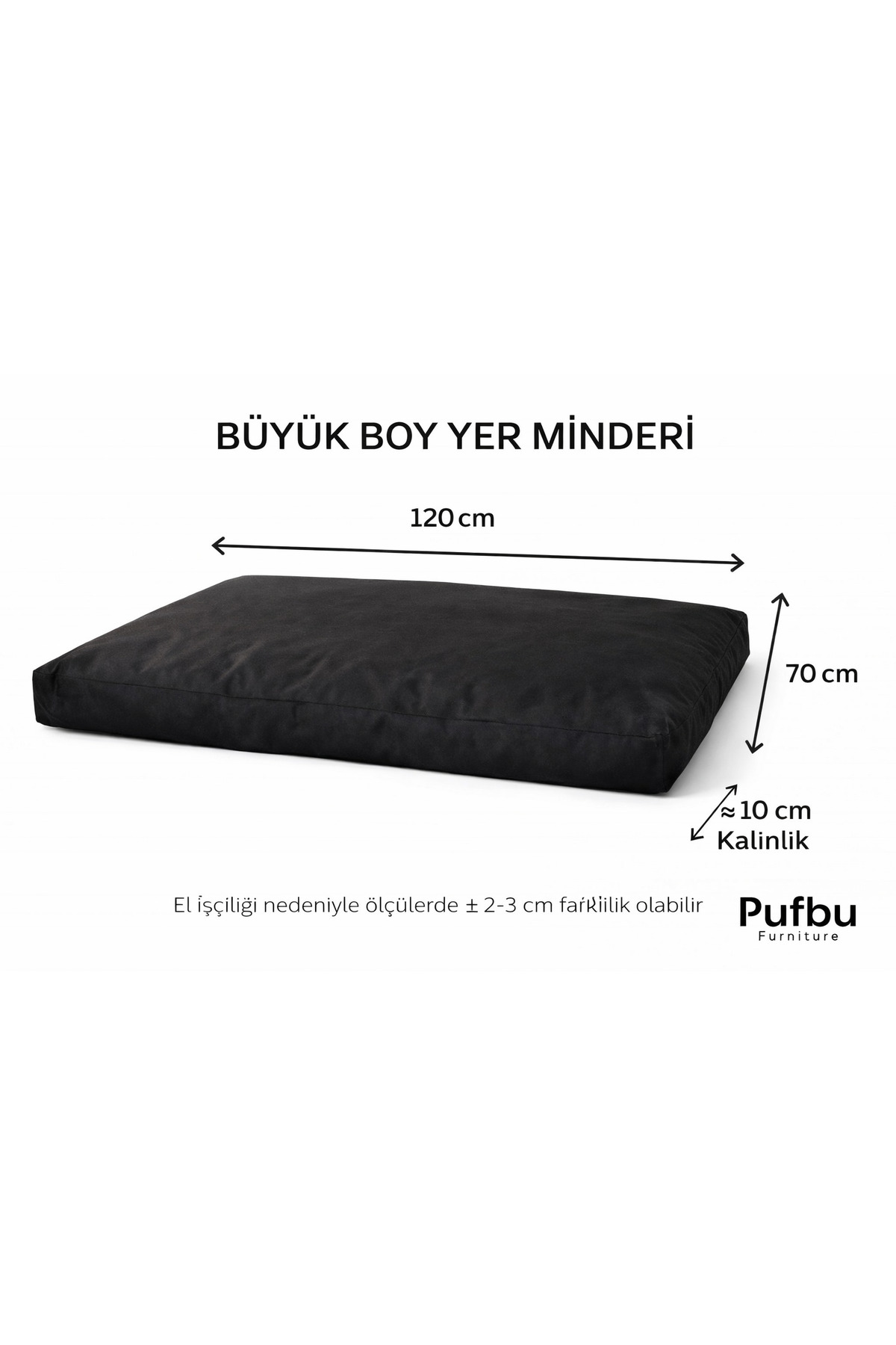 120x70 Büyük Boy Yer Minderi Yoga Pilates Meditasyon Oturma Minderi Kalın Zemin Minderi - Görsel 3